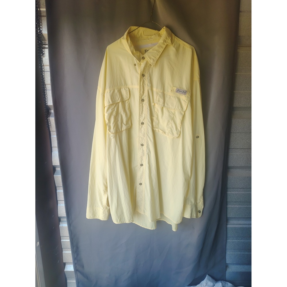 Bimini Bay Outfitters Mens 3XL Yellow Long Sleeve Fishing Shirt Vented Mesh Back